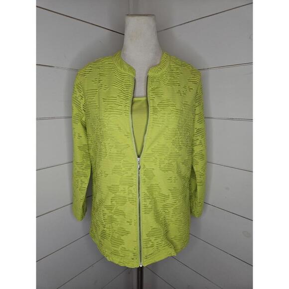 City Girl Jackets & Blazers - City Girl Medium green open fabric with attached lining jacket w/ matching tank